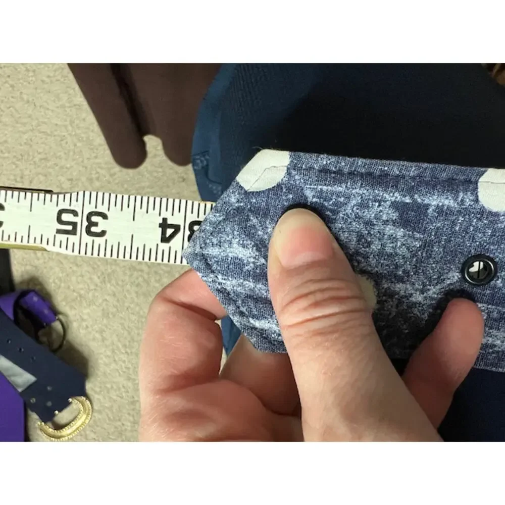 belt cloth covered vintage 1980s blue polka dot